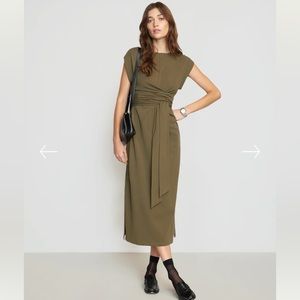NWOT Fei Organic Cotton Tie-Front Midi Dress